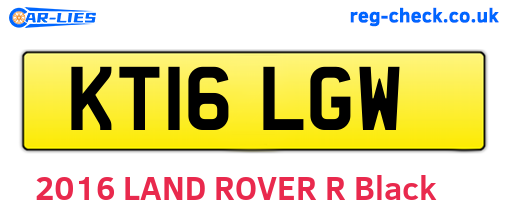 KT16LGW are the vehicle registration plates.