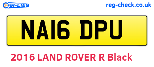 NA16DPU are the vehicle registration plates.