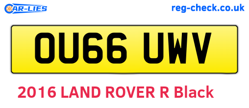 OU66UWV are the vehicle registration plates.