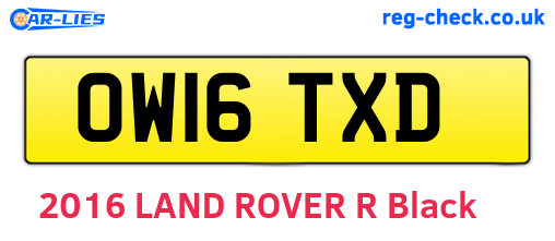 OW16TXD are the vehicle registration plates.