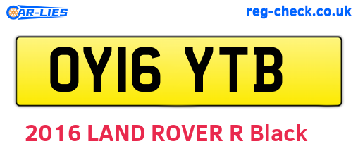 OY16YTB are the vehicle registration plates.