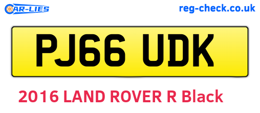 PJ66UDK are the vehicle registration plates.