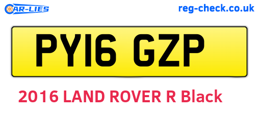PY16GZP are the vehicle registration plates.