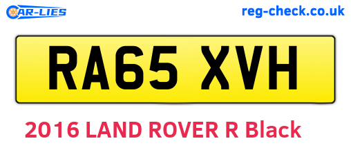 RA65XVH are the vehicle registration plates.