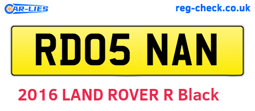RD05NAN are the vehicle registration plates.