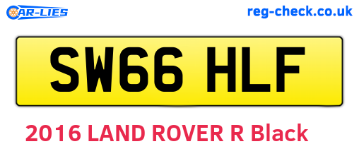 SW66HLF are the vehicle registration plates.