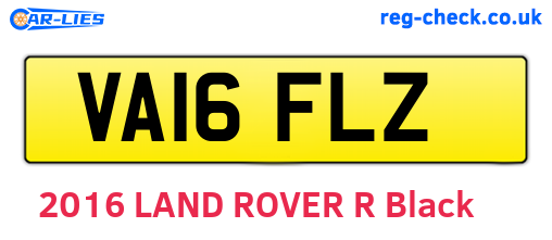 VA16FLZ are the vehicle registration plates.