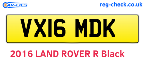 VX16MDK are the vehicle registration plates.