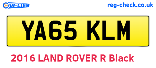 YA65KLM are the vehicle registration plates.