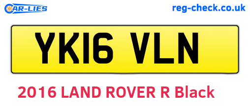 YK16VLN are the vehicle registration plates.