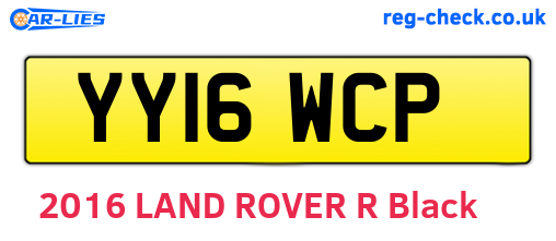 YY16WCP are the vehicle registration plates.