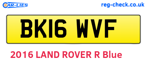 BK16WVF are the vehicle registration plates.