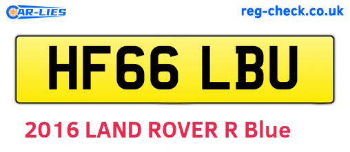 HF66LBU are the vehicle registration plates.