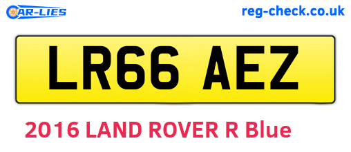 LR66AEZ are the vehicle registration plates.