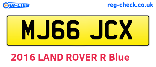 MJ66JCX are the vehicle registration plates.