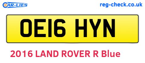OE16HYN are the vehicle registration plates.