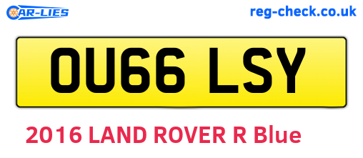 OU66LSY are the vehicle registration plates.