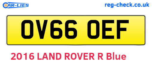 OV66OEF are the vehicle registration plates.