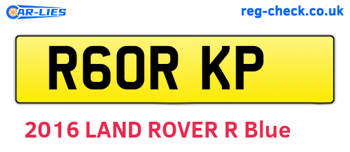 R60RKP are the vehicle registration plates.