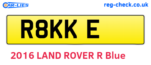 R8KKE are the vehicle registration plates.