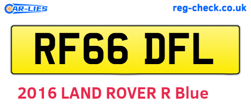 RF66DFL are the vehicle registration plates.