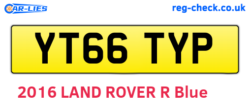 YT66TYP are the vehicle registration plates.