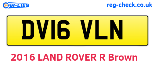 DV16VLN are the vehicle registration plates.