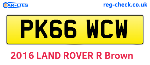 PK66WCW are the vehicle registration plates.