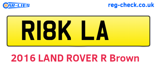 R18KLA are the vehicle registration plates.