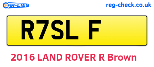 R7SLF are the vehicle registration plates.
