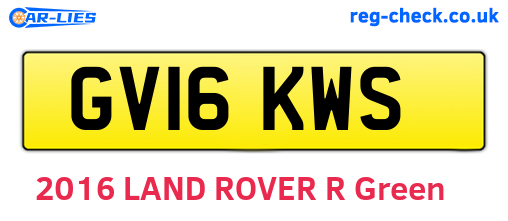 GV16KWS are the vehicle registration plates.