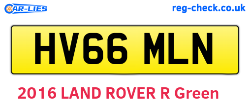 HV66MLN are the vehicle registration plates.