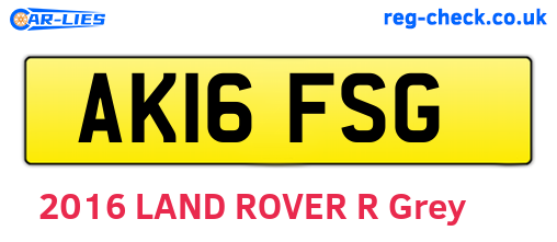 AK16FSG are the vehicle registration plates.