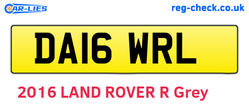 DA16WRL are the vehicle registration plates.