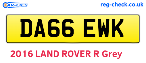 DA66EWK are the vehicle registration plates.