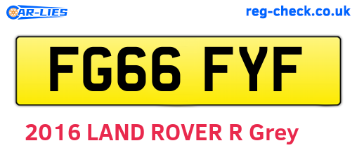 FG66FYF are the vehicle registration plates.