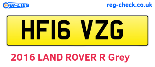 HF16VZG are the vehicle registration plates.