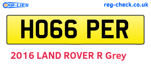 HO66PER are the vehicle registration plates.
