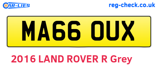 MA66OUX are the vehicle registration plates.