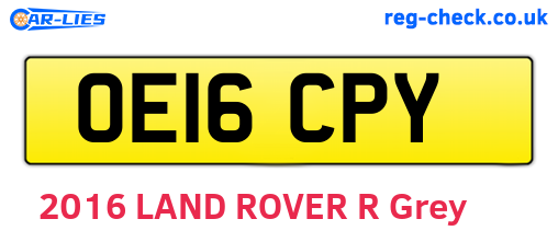OE16CPY are the vehicle registration plates.