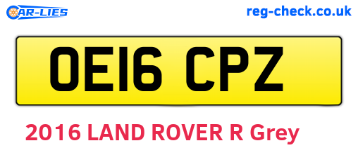 OE16CPZ are the vehicle registration plates.