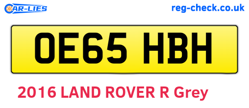 OE65HBH are the vehicle registration plates.
