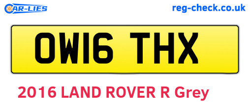 OW16THX are the vehicle registration plates.