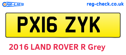 PX16ZYK are the vehicle registration plates.