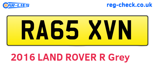RA65XVN are the vehicle registration plates.