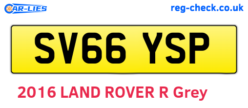 SV66YSP are the vehicle registration plates.