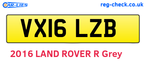 VX16LZB are the vehicle registration plates.