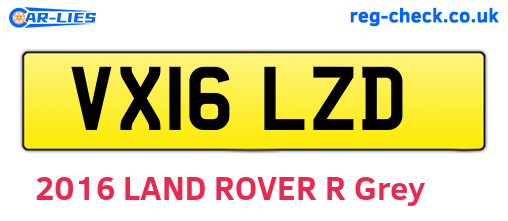 VX16LZD are the vehicle registration plates.