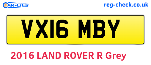 VX16MBY are the vehicle registration plates.