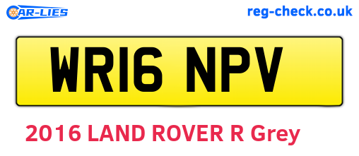 WR16NPV are the vehicle registration plates.